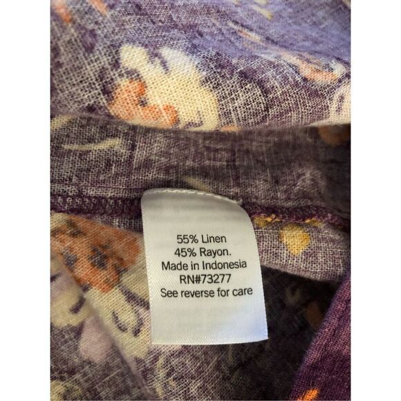Sonoma Dress Womens Size XL Purple Floral Linen Rayon Blend  Boho - Picture 13 of 13
